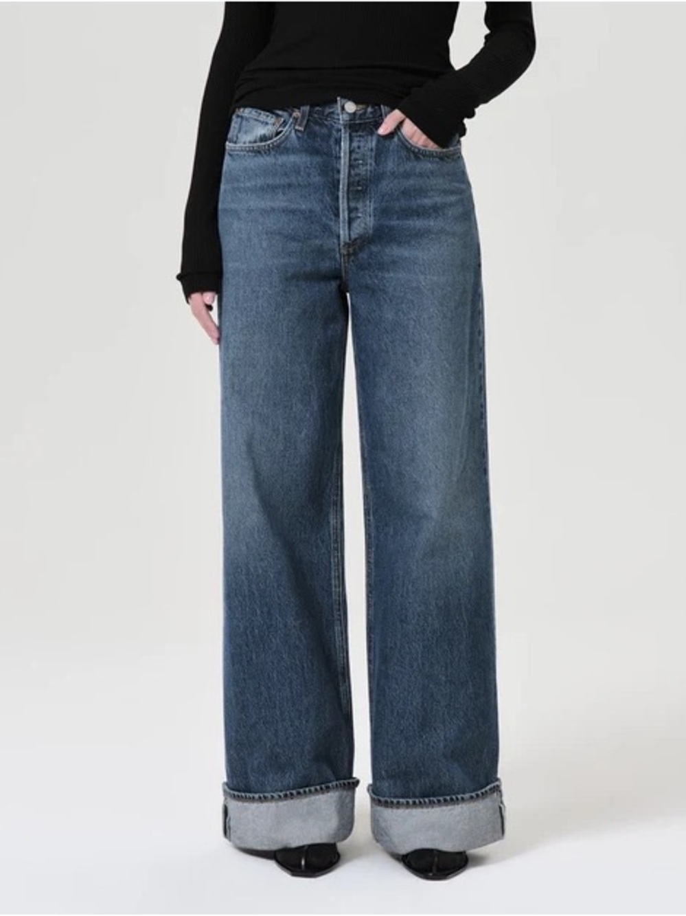 Agolde Dame Wide Leg Jeans with cuff - Picture 2 of 7